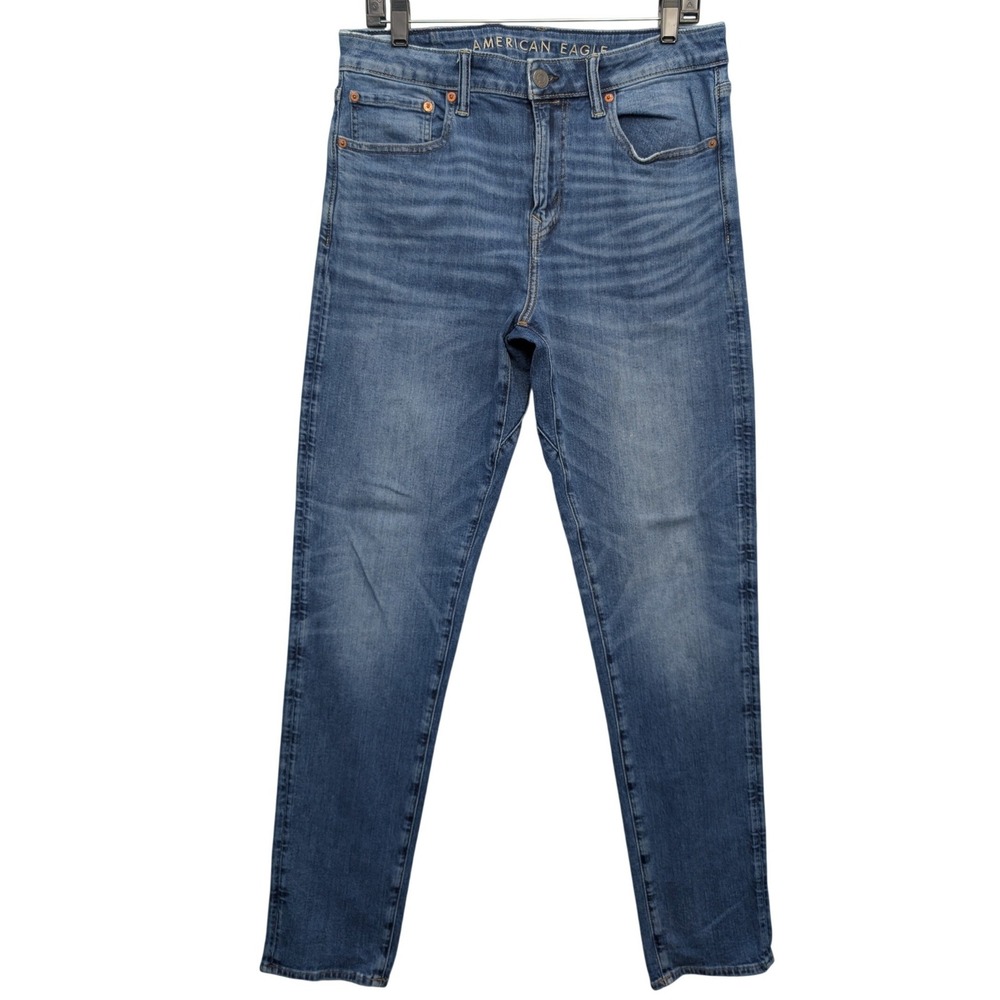 American Eagle Airflex+ Slim Jeans Mens 32x34 Blue Medium Wash Stretch 5764